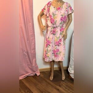Place Pink Floral Midi Dress